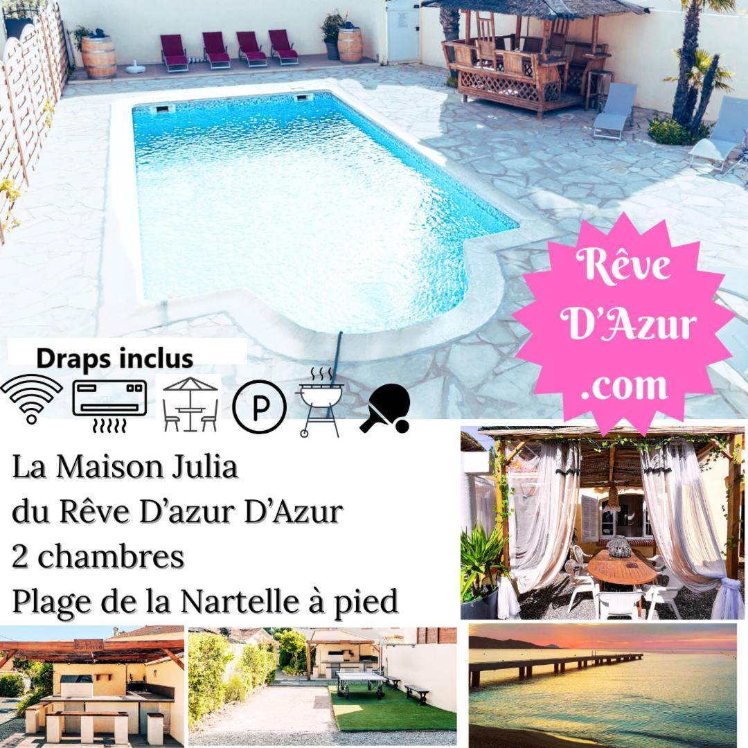Reve D'Azur, 2 Chambres, Maison Julia En Bord De Mer A La Nartelle, Piscine Partagee, Parking & Terrasse Bbq, Wifi Et Draps Inclus Plage A Pied サント・マキシム エクステリア 写真