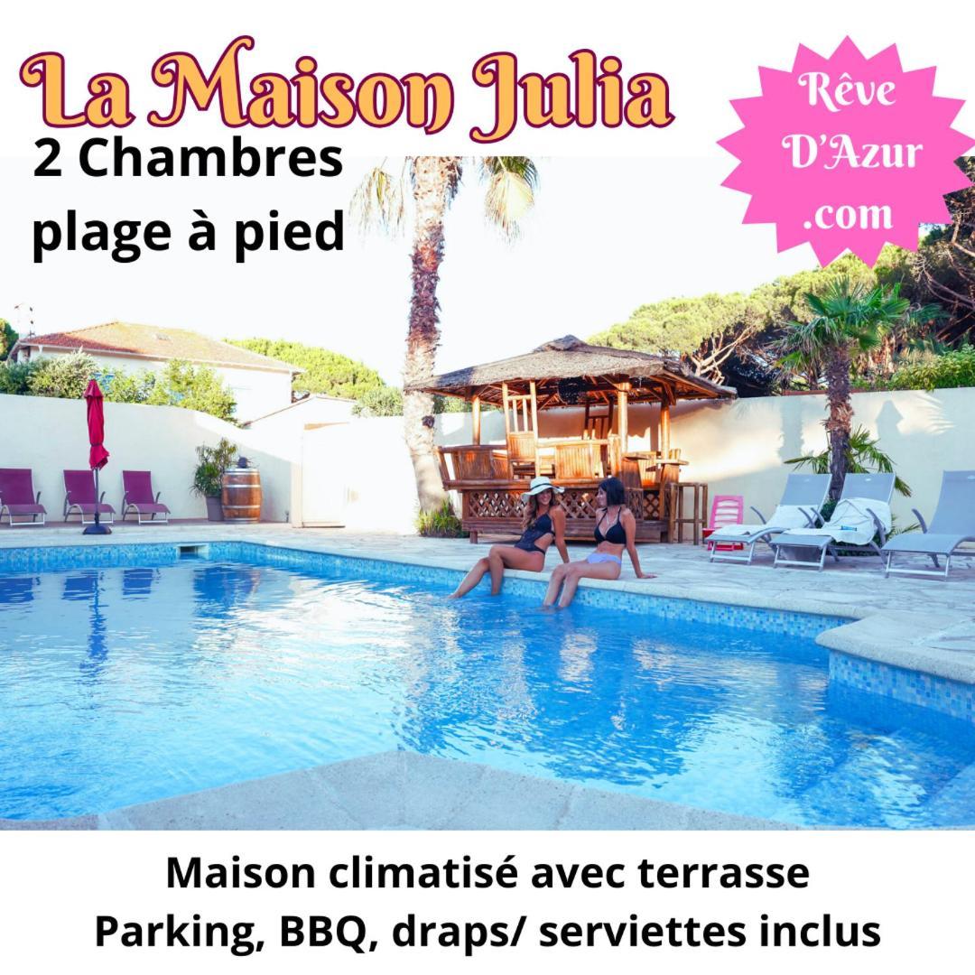 Reve D'Azur, 2 Chambres, Maison Julia En Bord De Mer A La Nartelle, Piscine Partagee, Parking & Terrasse Bbq, Wifi Et Draps Inclus Plage A Pied サント・マキシム エクステリア 写真